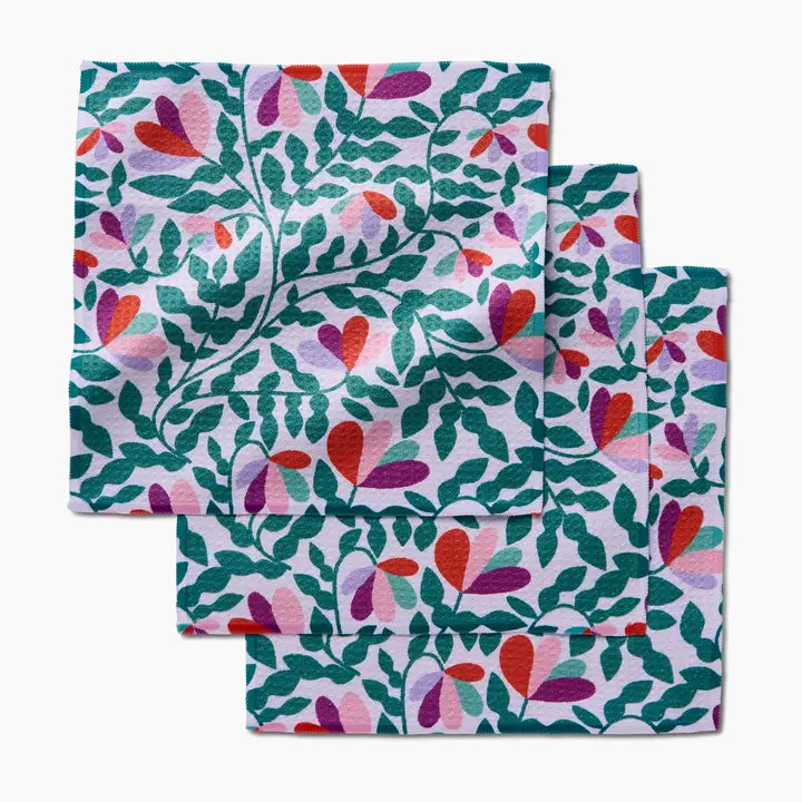 Geometry Spring Wavy Leaves Dishcloth Set