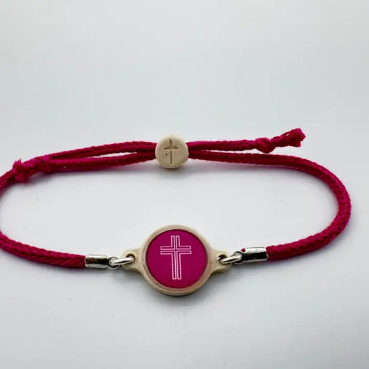 Versible Tap To Pray™ - Survivor Series Handmade Bracelets-Dragonfruit + Cross