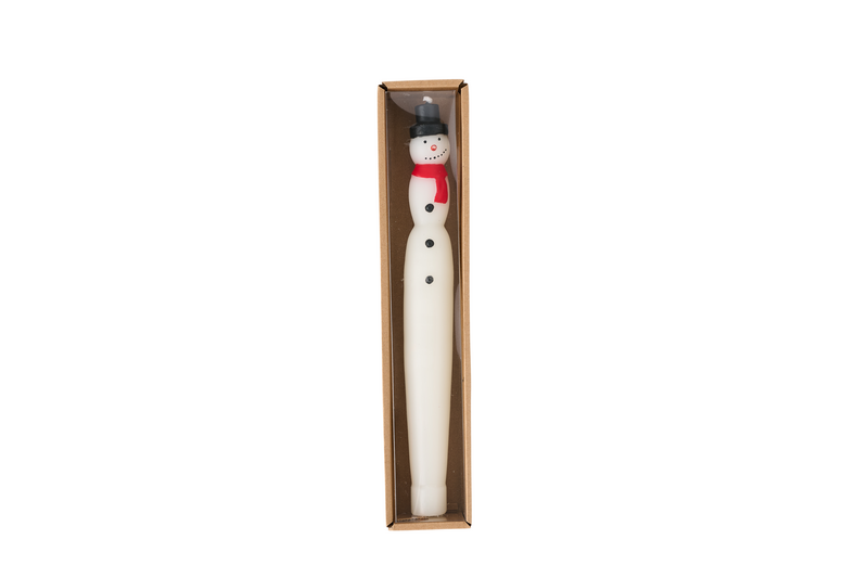 MUD PIE SNOWMAN CHRISTMAS TAPER CANDLE