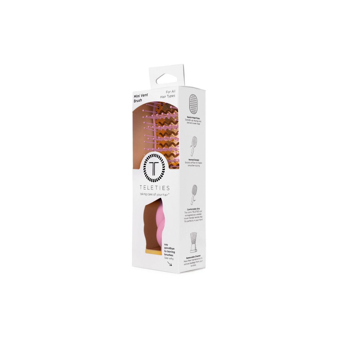 Teleties Mini Vent Brush | Bubblegum Pink