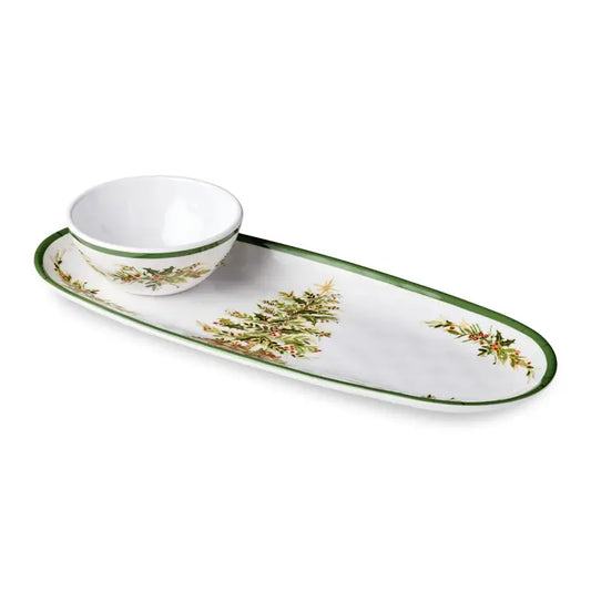 Certified International Holly Tree Melamine Tray and Bowl Gift