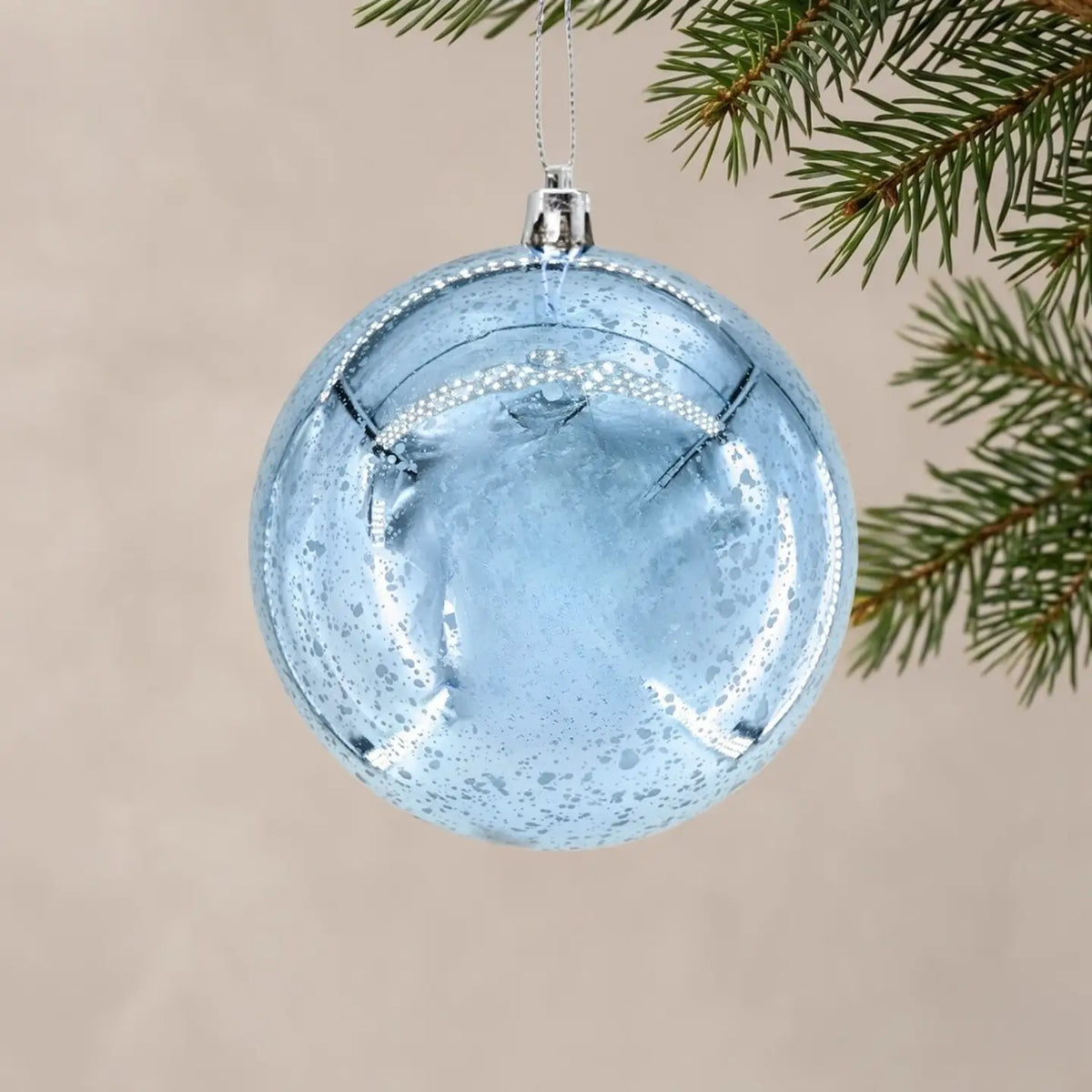 David Christopher's Mercury Finish Plastic Ball Ornament 4" - Light Blue
