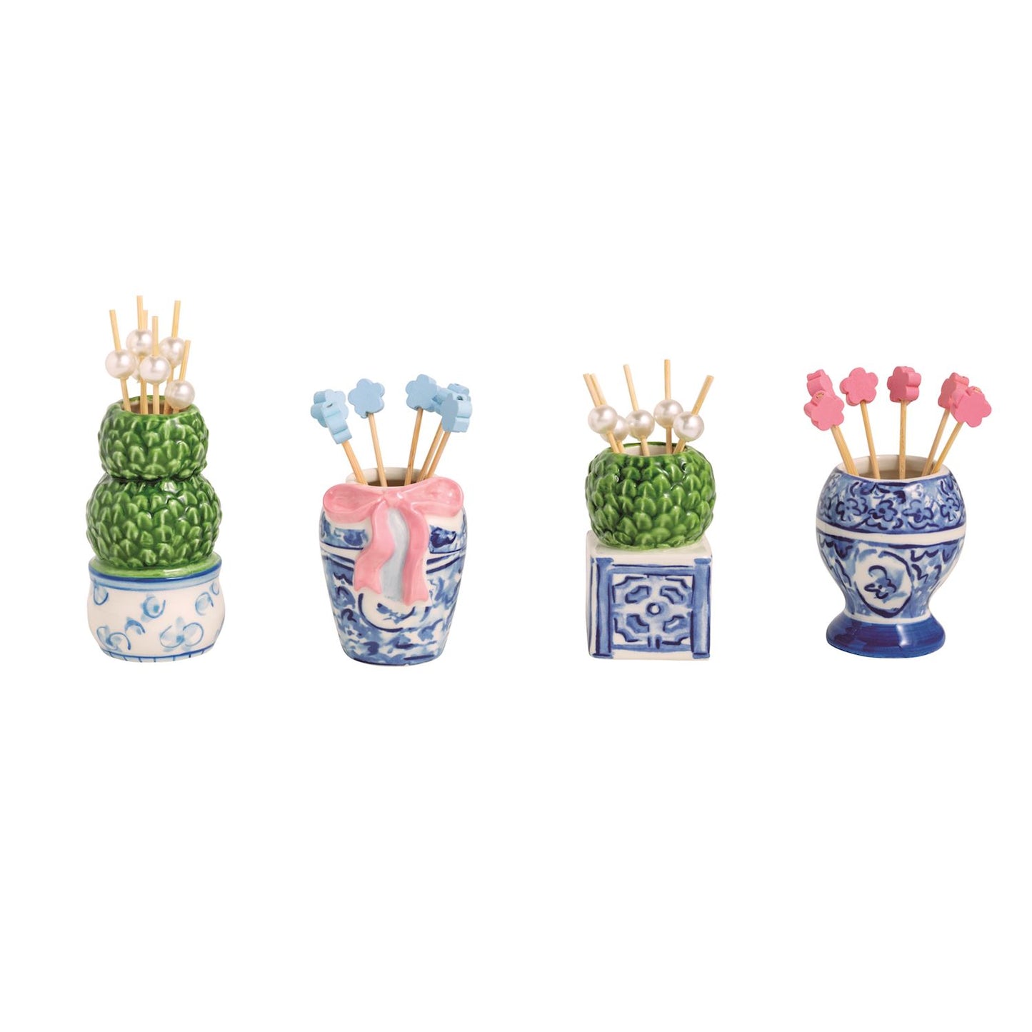 MUD PIE TOPIARY TOOTHPICK CADDY SETS