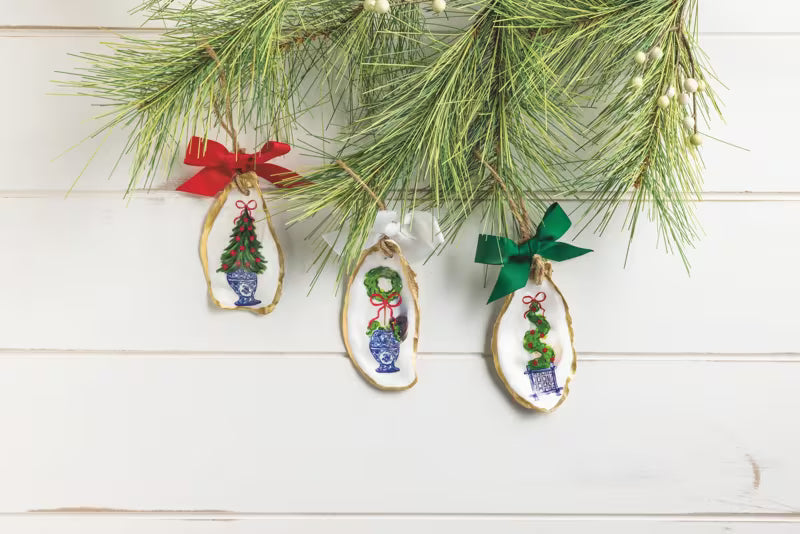MUD PIE CHRISTMAS TREE TOPIARY OYSTER ORNAMENT