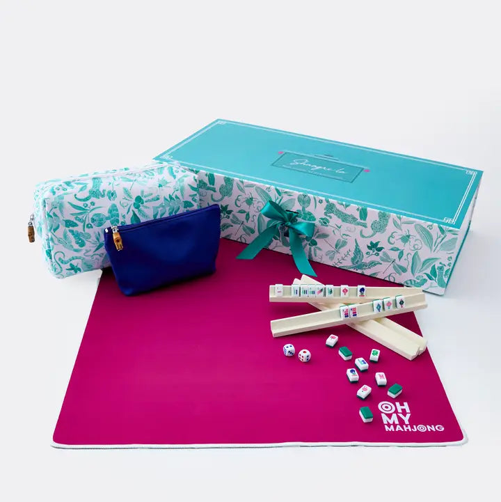 Oh My Mahjong Palm Beach Green Mahjong Travel Set