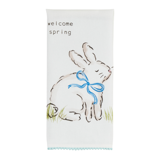 MUD PIE WELCOME SPRING BUNNY TOWEL