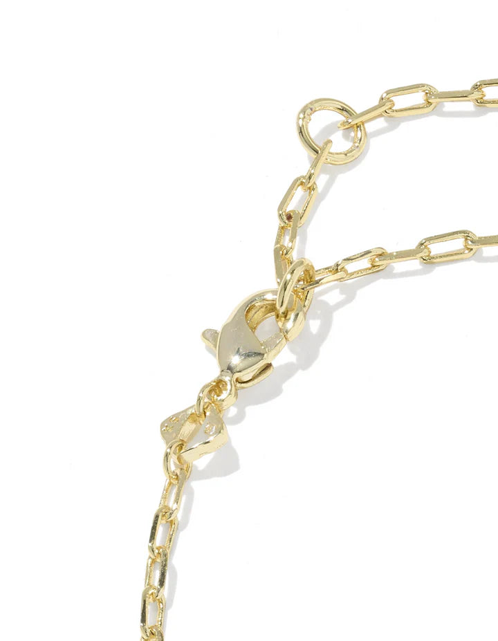 KENDRA SCOTT ELAINA LUXE CHAIN BRACELET GOLD LIGHT BLUE CZ