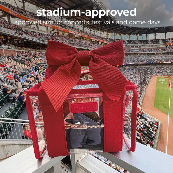 Case-Mate Clear Stadium Bag-Varsity Red Bow