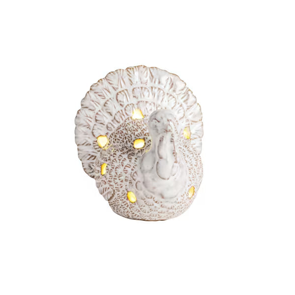MUD PIE WHITE TURKEY LIGHT-UP SITTER
