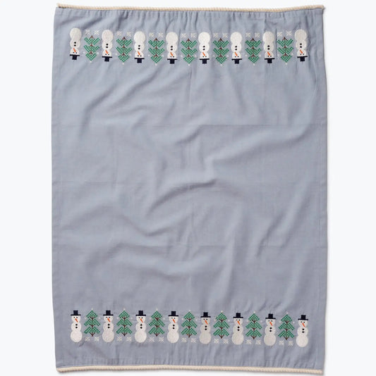 Rifle Paper Co. Snowman Embroidered Tea Towel