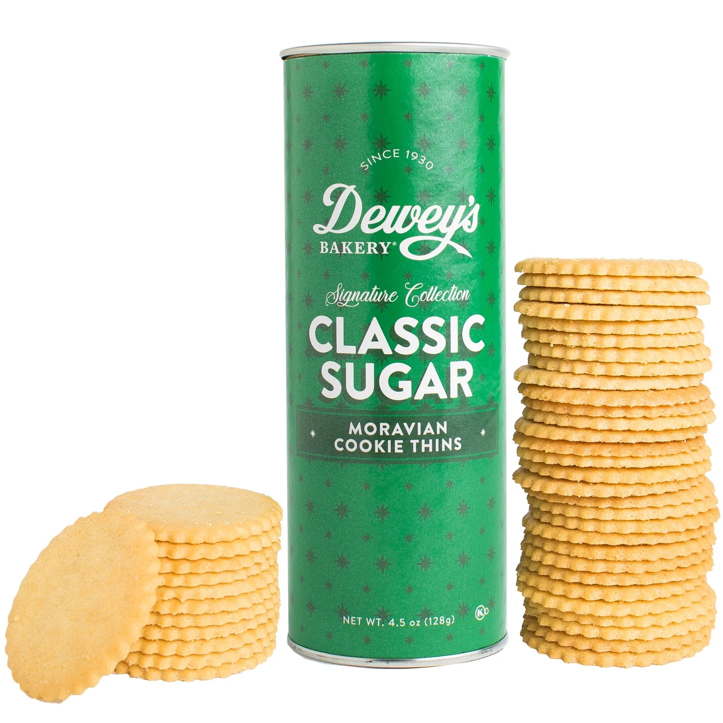 DEWEY'S BAKERY CLASSIC SUGAR MORAVIAN COOKIE THINS TUBE