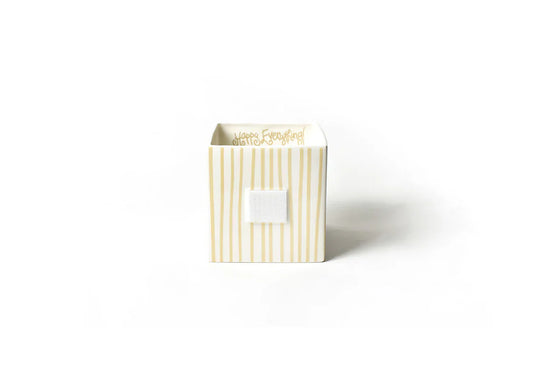 Happy Everything! Neutral Skinny Stripe Medium Mini Nesting Cube