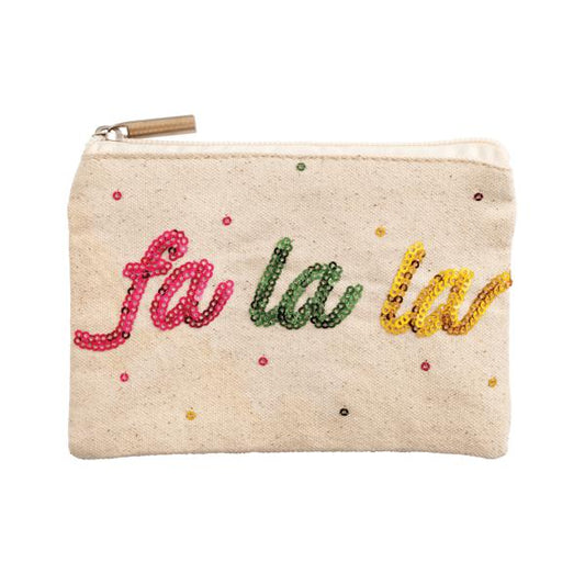 MUD PIE FA LA LA SEQUIN GIFT POUCH