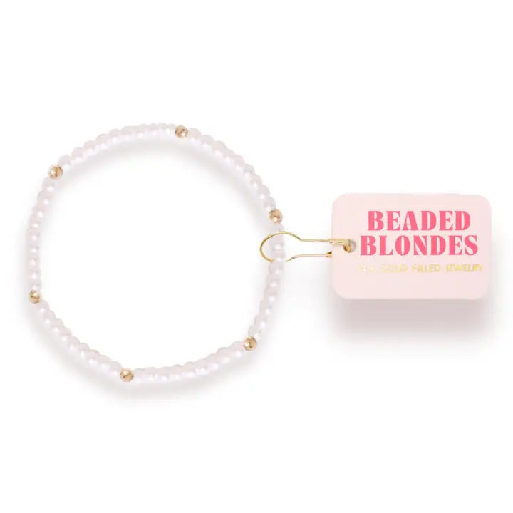 Beaded Blondes Lily Pearl Bracelet in Gold