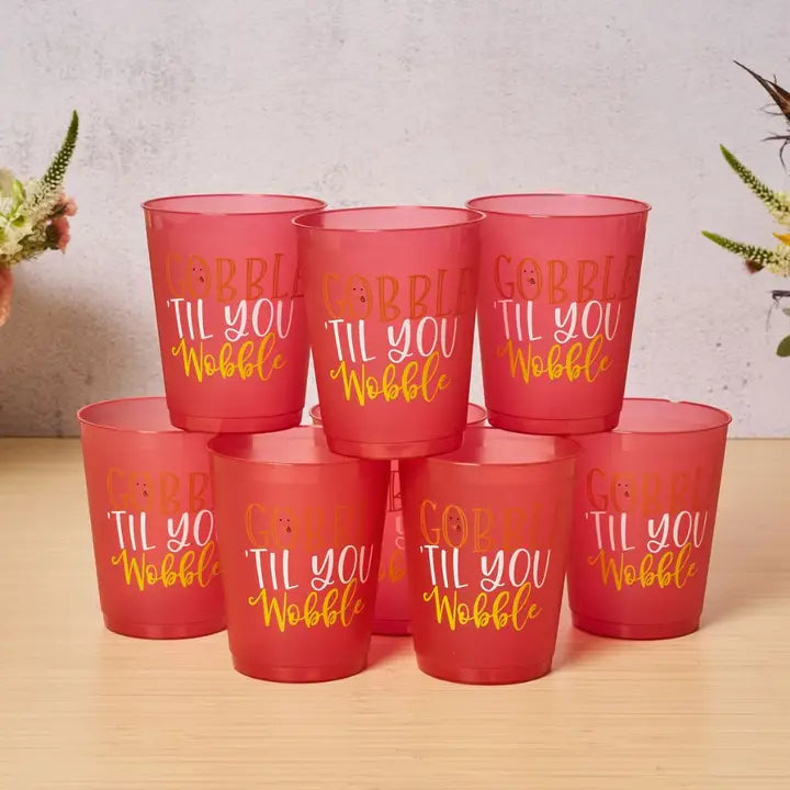Sophistiplate Give Thanks Frost Flex Cups/8pk - Gobble Till You Wobble