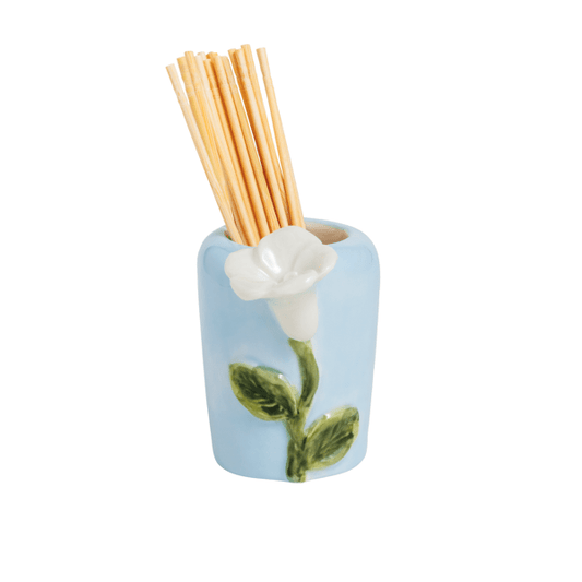 MUD PIE BLUE BASE FLOWER TOOTHPICK HOLDER