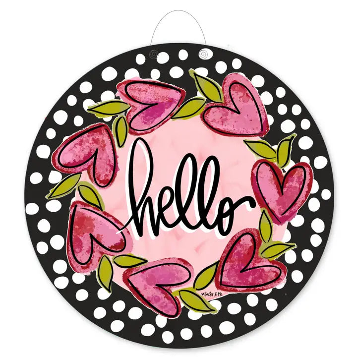 Baxter & Me Hello Heart Vine Wreath Door Hanger