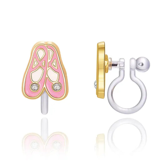 Girl Nation Clip On Cutie Earrings- Ballet Slippers