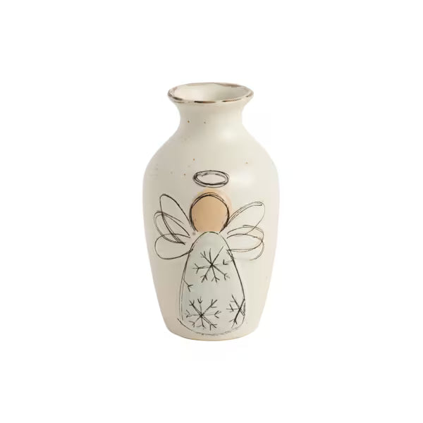 MUD PIE SNOWFLAKE ANGEL BUD VASE