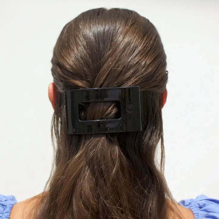 Teleties Flat Rectangle Hair Clip | Medium | Jet Black