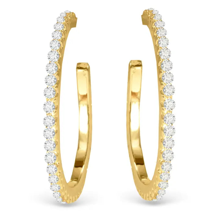 Amanda Blu Micro-Cz Hoop Earrings - Gold