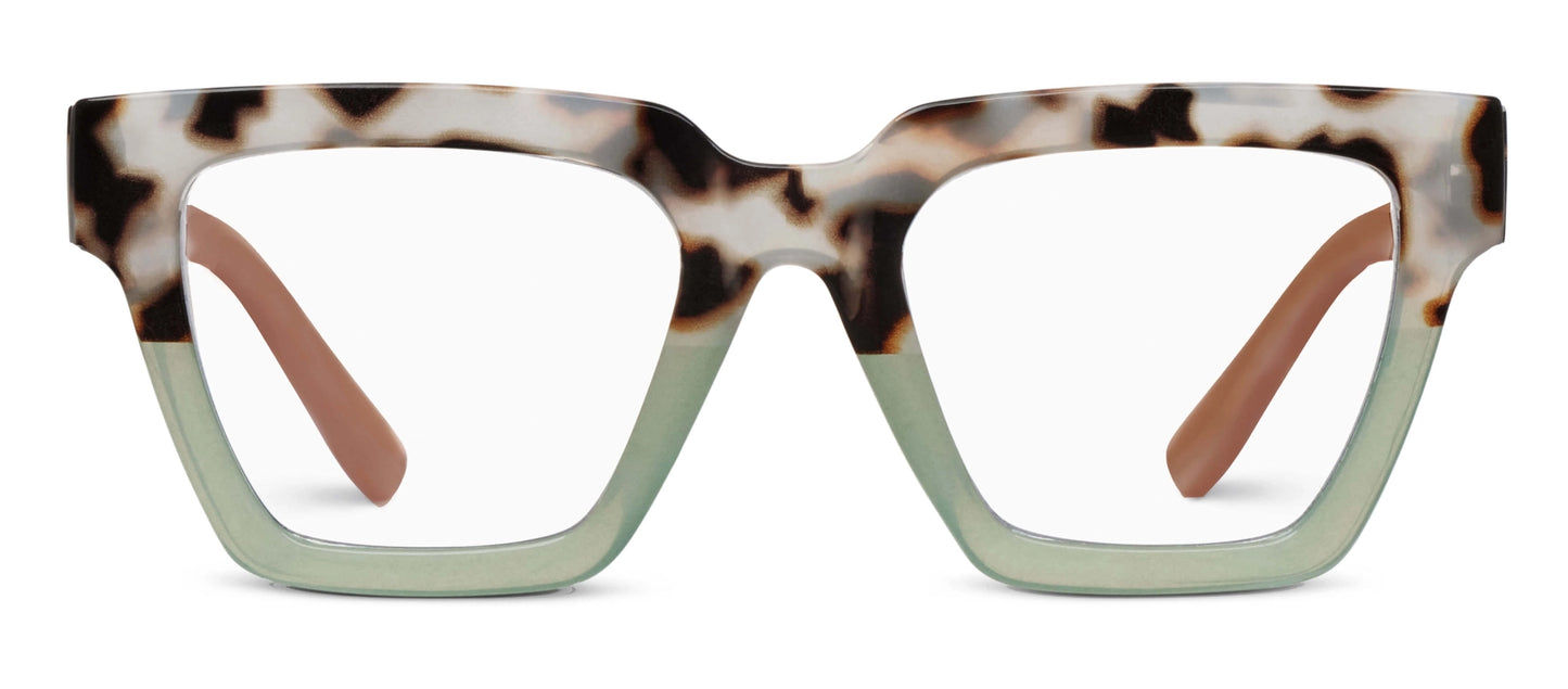 Peepers Take A Bow (Blue Light)-Chai Tortoise/Green