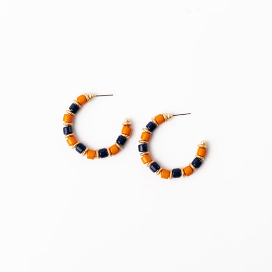 Michelle Mcdowell  Earrings Cara Navy & Orange