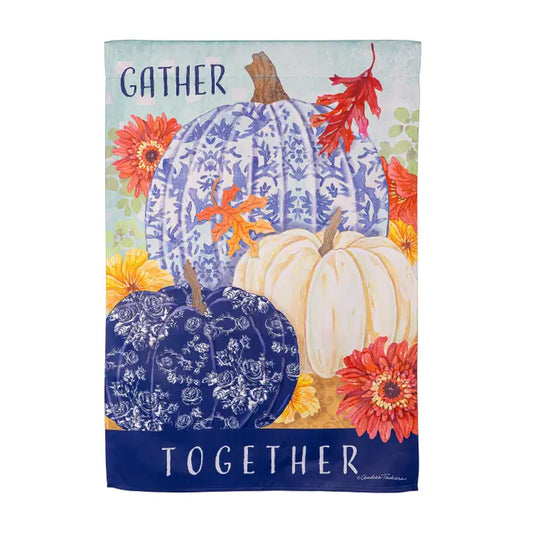 Evergreen Enterprises Changing Seasons Pumpkins Suede House Flag