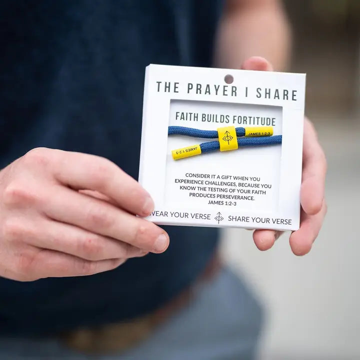 THE PRAYER I SHARE Faith Builds Fortitude Cord Bracelet | Christian Athletes