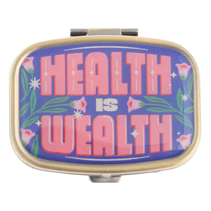 Karma Small Metal Pill Case-Health is Wealth