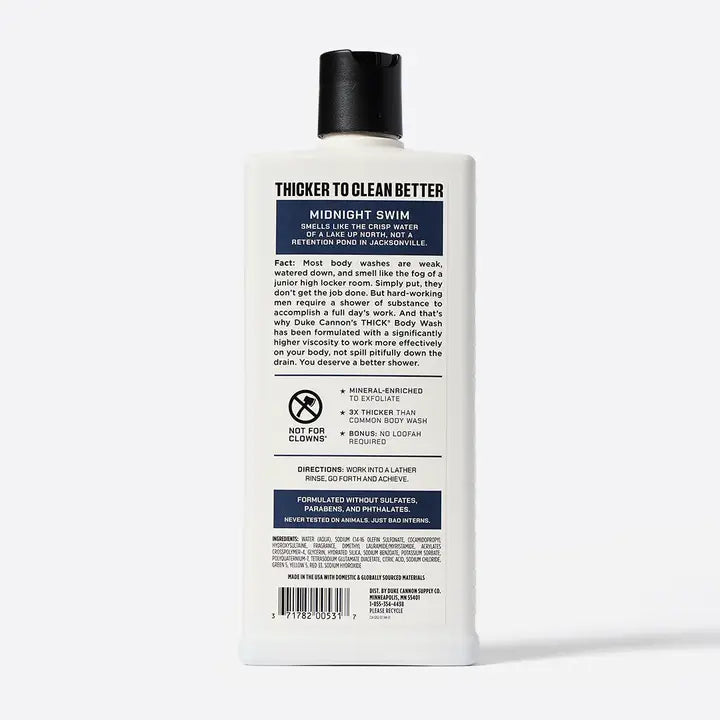 Duke Cannon Body Wash - Midnight Swim 18oz