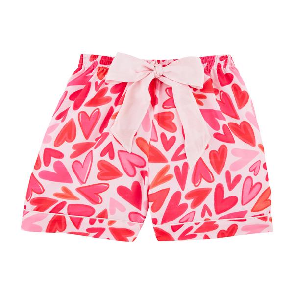 MUD PIE PINK HEARTS PAJAMA SHORTS