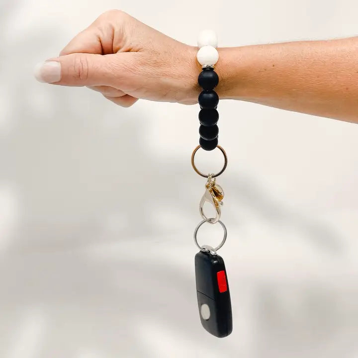 The Darling Effect Hands-Free Silicone Beaded Keychain Wristlet - Midnight Glam