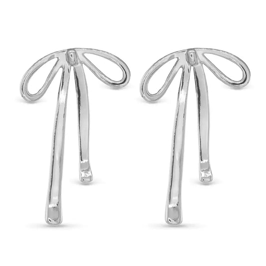 Amanda Blu Delicate Long Bow Stud Earrings