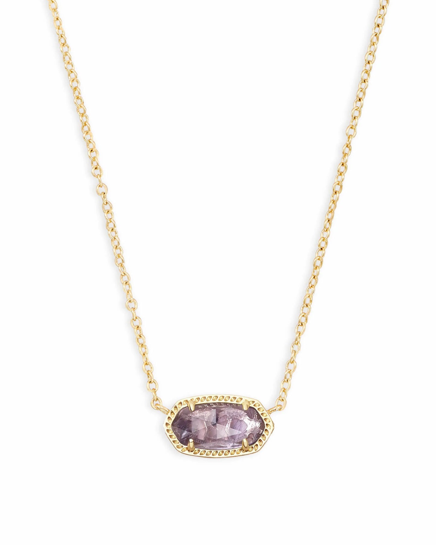 Kendra Scott Elisa Gold Pendant Necklace in Amethyst