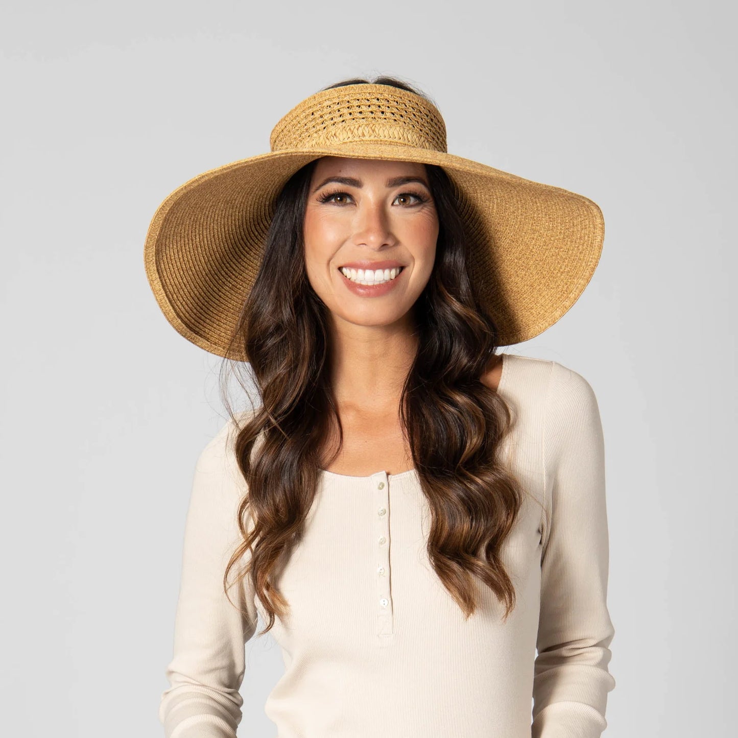 San Diego Hat Everyday Full Coverage - Wide Brim Roll Up Visor-Toast