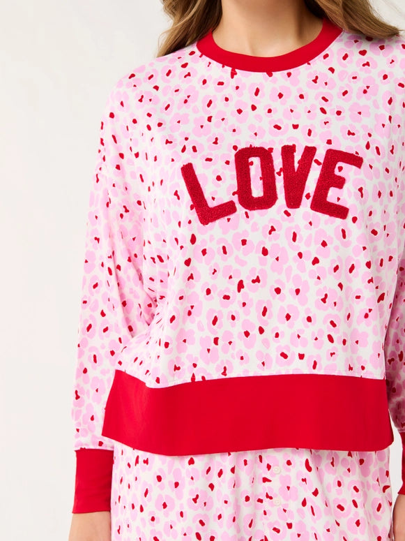 Shiraleah Floral "Love" Ultra-Soft Jersey Knit Pj Sets