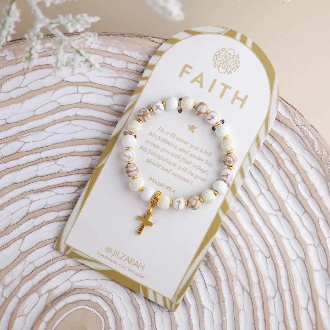 Jilzarah Ivory Palm Faith Bracelet