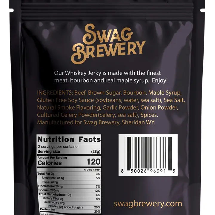 Swag Brewery Whiskey Jerky - Gourmet Gift For Whiskey Lovers