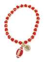 Bourbon and Boweties Gigi Stretch Bracelet-Red Football