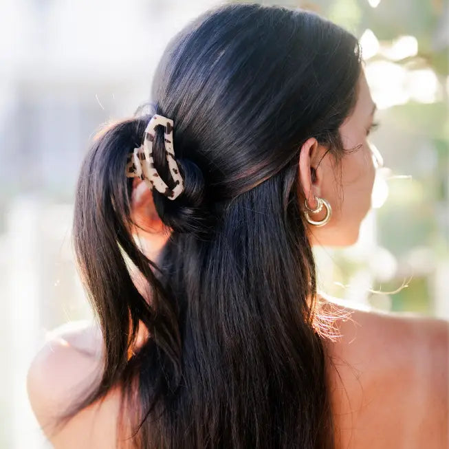 Teleties Open Hair Clip | Small | Blonde Tortoise