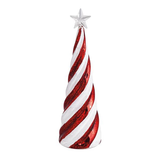 MUD PIE LARGE CANDY CANE GLASS TREE