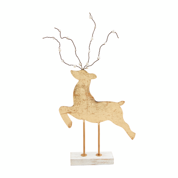 MUD PIE SMALL GOLD DEER SITTER