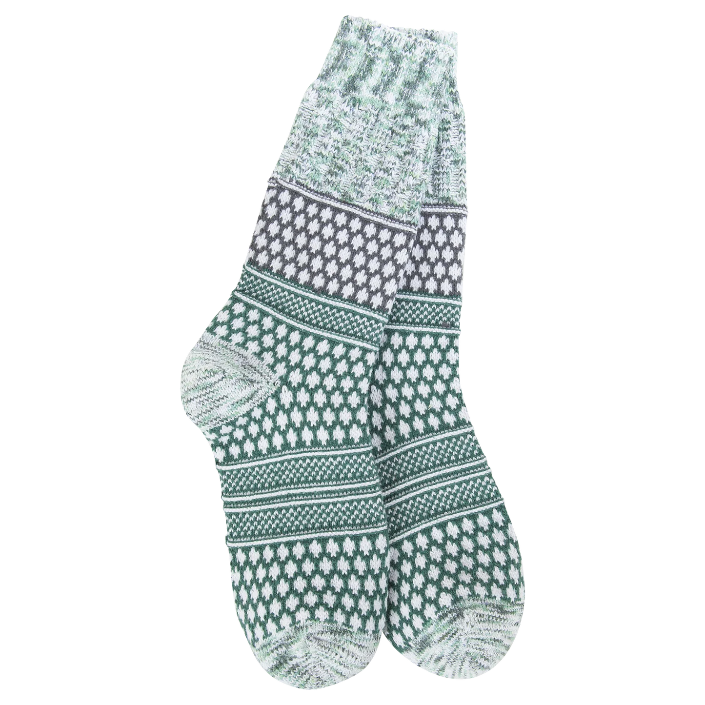 World's Softest Socks Holiday Gallery Textured Crew-Spruce Multi