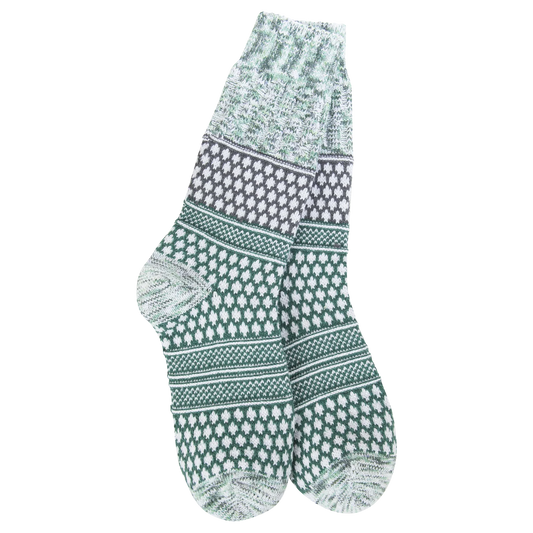 World's Softest Socks Holiday Gallery Textured Crew-Spruce Multi