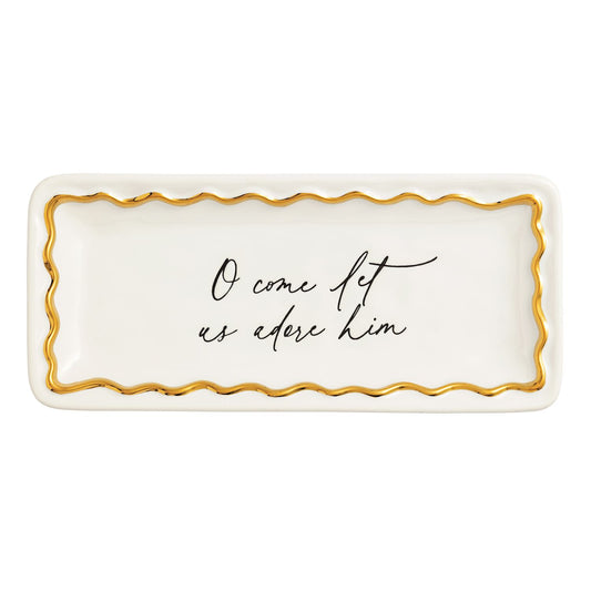 MUD PIE OH COME GOLD EDGE SENTIMENT TRAY