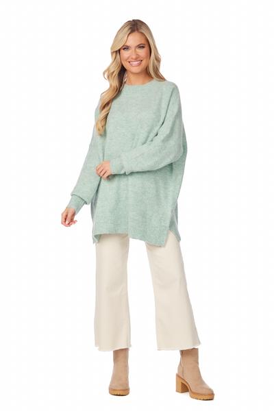 MUD PIE MONICA CREW NECK SWEATER-GREEN