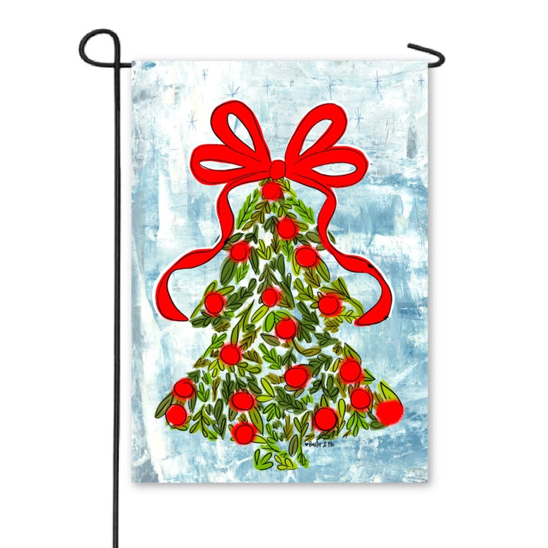 Baxter & Me Holly Berry Christmas Tree Garden Flag