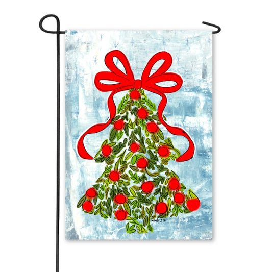 Baxter & Me Holly Berry Christmas Tree Garden Flag