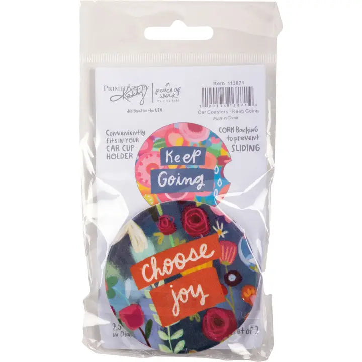 Primitives by Kathy Keep Going Car Coasters